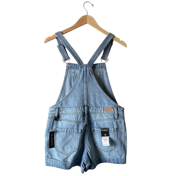 BLANKNYC Women’s Size 26 Light Blue Shorttall Cuffed Hem Cotton Denim Overalls - Picture 6 of 9